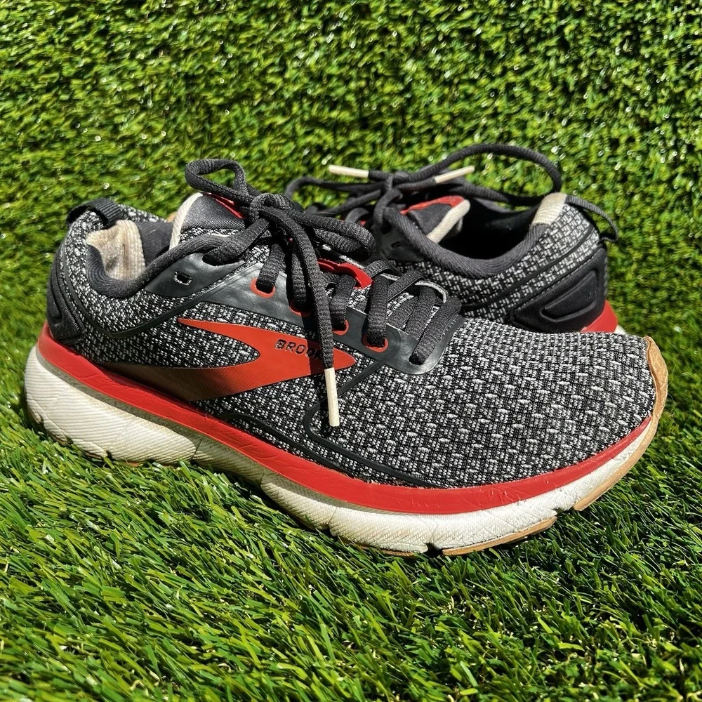 Brooks Shoes Men Size 7.5 Transmit 3 sneakers ebony oyster coral performance
